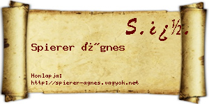 Spierer Ágnes névjegykártya